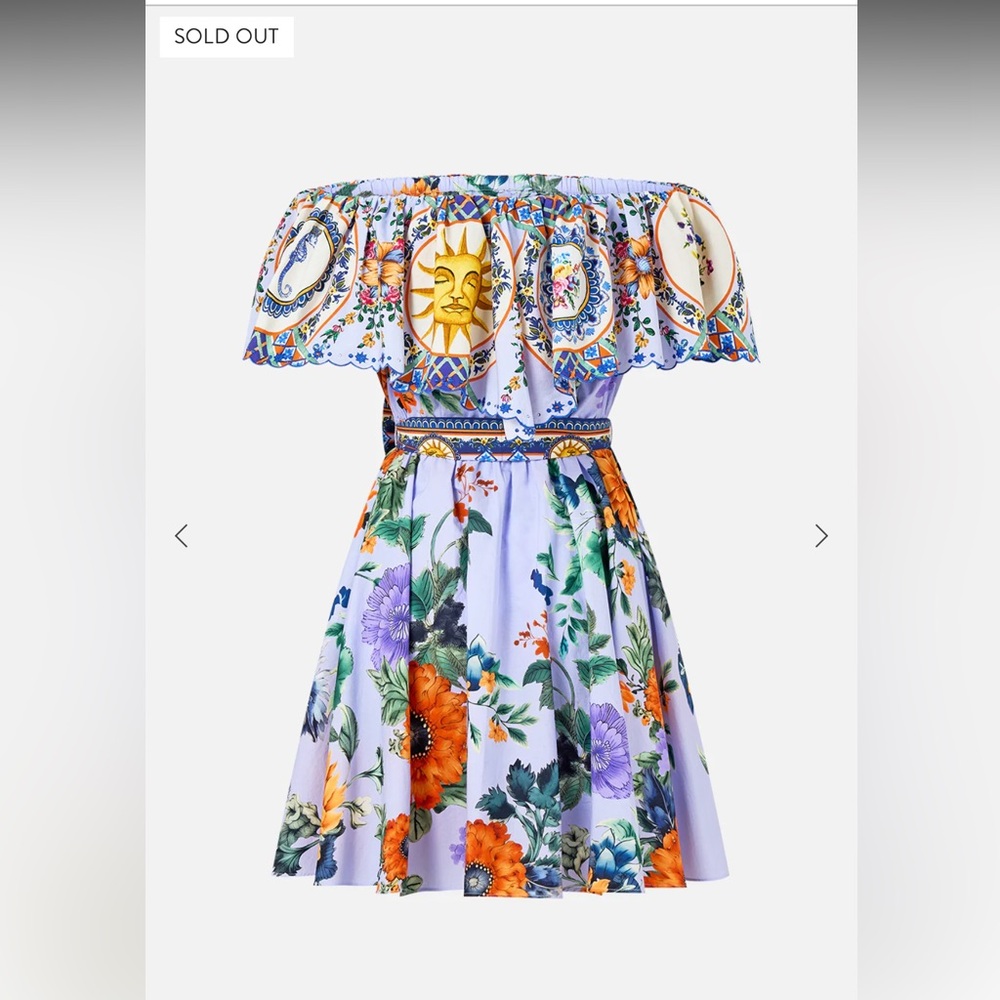 NEW Camilla Luscious in Lisbon Floral Off-Shoulder Frill Resort Dress Sz XS US4 - Picture 6 of 13